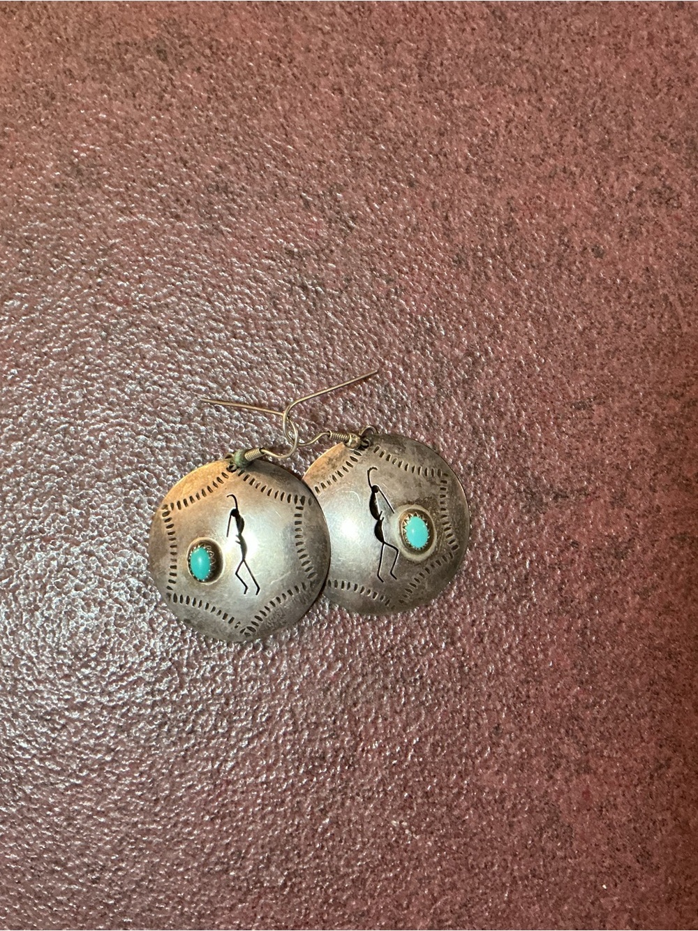 Hand crafted Turquoise Accent Round Sterling Silver Earrings - Women's Jewelry